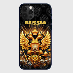 Чехол для iPhone 12 Pro Max Russia gold, цвет: 3D-черный