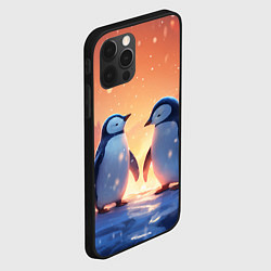 Чехол для iPhone 12 Pro Max Романтичная пара пингвинов, цвет: 3D-черный — фото 2