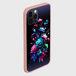 Чехол для iPhone 12 Pro Max Цветы - нейросеть, цвет: 3D-светло-розовый — фото 2