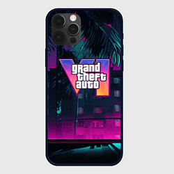 Чехол для iPhone 12 Pro Max GTA 6 logo night Vice city, цвет: 3D-черный