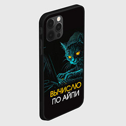 Чехол для iPhone 12 Pro Max Вычислю по айпи кот хакер, цвет: 3D-черный — фото 2