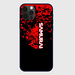 Чехол для iPhone 12 Pro Max Cyberpunk samurai красные краски, цвет: 3D-черный