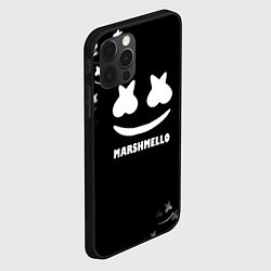 Чехол для iPhone 12 Pro Max Marshmello белое лого, цвет: 3D-черный — фото 2