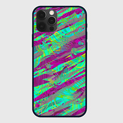 Чехол для iPhone 12 Pro Max Разноцветные паттерны, цвет: 3D-черный
