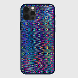 Чехол для iPhone 12 Pro Max Большой волнистый зигзаг разноцветный, цвет: 3D-черный