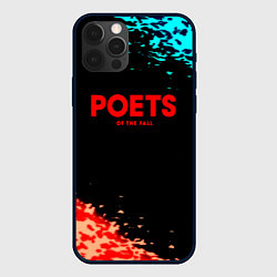 Чехол для iPhone 12 Pro Max Poets of the fall краски брызги, цвет: 3D-черный