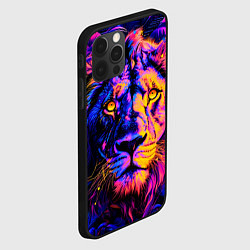 Чехол для iPhone 12 Pro Max Неоновый лев в джунглях, цвет: 3D-черный — фото 2