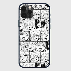 Чехол для iPhone 12 Pro Max Ahegao pattern, цвет: 3D-черный