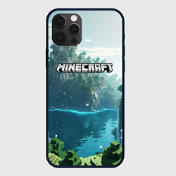 Чехол для iPhone 12 Pro Max Minecraft logo map, цвет: 3D-черный