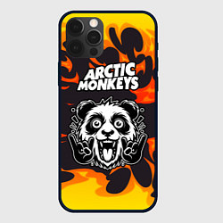 Чехол для iPhone 12 Pro Max Arctic Monkeys рок панда и огонь, цвет: 3D-черный
