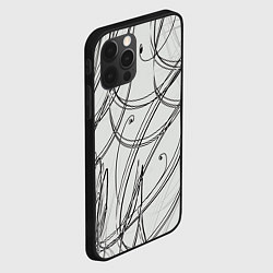 Чехол для iPhone 12 Pro Max Монохромные завитки, цвет: 3D-черный — фото 2