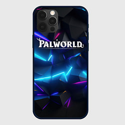 Чехол для iPhone 12 Pro Max Palworld логотип на ярких неоновых плитах, цвет: 3D-черный