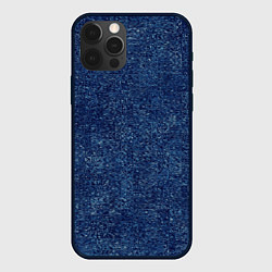 Чехол для iPhone 12 Pro Max Текстура тёмно-синий мелкие квадраты, цвет: 3D-черный