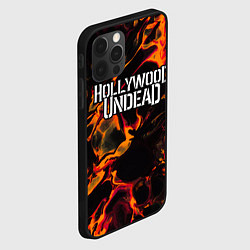 Чехол для iPhone 12 Pro Max Hollywood Undead red lava, цвет: 3D-черный — фото 2