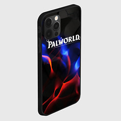 Чехол для iPhone 12 Pro Max Palworld логотип на черном и фиолетовом абстракте, цвет: 3D-черный — фото 2