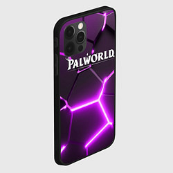 Чехол для iPhone 12 Pro Max Palworld логотип разлом фиолетовых плит, цвет: 3D-черный — фото 2
