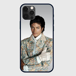 Чехол для iPhone 12 Pro Max Майкл Джексон в серебряном костюме, цвет: 3D-черный