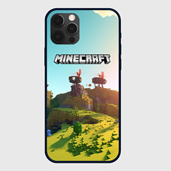 Чехол для iPhone 12 Pro Max Minecraft logo солнечная карта, цвет: 3D-черный