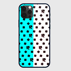 Чехол для iPhone 12 Pro Max Roblox pattern logo mobile, цвет: 3D-черный