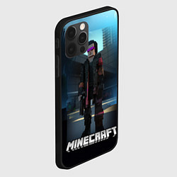 Чехол для iPhone 12 Pro Max Minecraft cyberpunk style, цвет: 3D-черный — фото 2