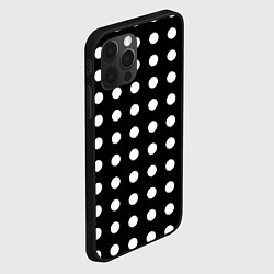 Чехол для iPhone 12 Pro Max Белый горошек, цвет: 3D-черный — фото 2