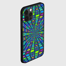 Чехол для iPhone 12 Pro Max Абстрактный узор коридор из разноцветных квадратов, цвет: 3D-черный — фото 2