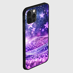 Чехол для iPhone 12 Pro Max Абстрактные звезды в фиолетовых искрах, цвет: 3D-черный — фото 2