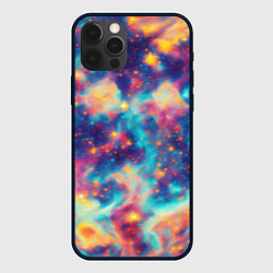 Чехол для iPhone 12 Pro Max Космические яркие узоры, цвет: 3D-черный