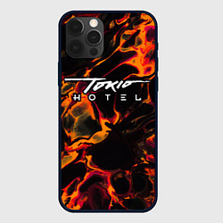 Чехол для iPhone 12 Pro Max Tokio Hotel red lava, цвет: 3D-черный