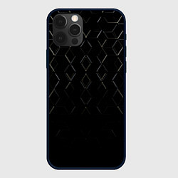 Чехол для iPhone 12 Pro Max Чёрные текстуры броня, цвет: 3D-черный