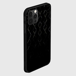 Чехол для iPhone 12 Pro Max Чёрные текстуры броня, цвет: 3D-черный — фото 2