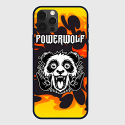 Чехол для iPhone 12 Pro Max Powerwolf рок панда и огонь, цвет: 3D-черный