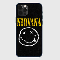 Чехол для iPhone 12 Pro Max Джинсовка с nirvana, цвет: 3D-черный