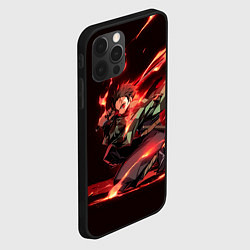 Чехол для iPhone 12 Pro Max Тандзиро пламя, цвет: 3D-черный — фото 2
