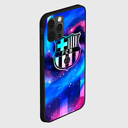 Чехол для iPhone 12 Pro Max Barcelona неоновый космос, цвет: 3D-черный — фото 2