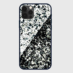 Чехол для iPhone 12 Pro Max Абстрактный чёрно-белый пятнистый, цвет: 3D-черный