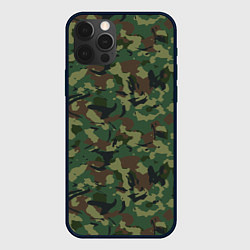 Чехол для iPhone 12 Pro Max Камуфляж Woodland классический, цвет: 3D-черный