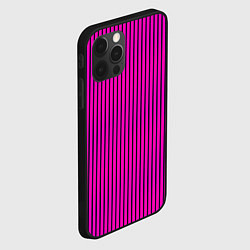 Чехол для iPhone 12 Pro Max Яркий розовый в полоску, цвет: 3D-черный — фото 2