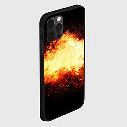 Чехол для iPhone 12 Pro Max Огненное пламя на черном фоне, цвет: 3D-черный — фото 2