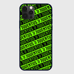 Чехол для iPhone 12 Pro Max Juventus green pattern sport, цвет: 3D-черный