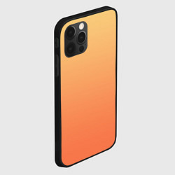 Чехол для iPhone 12 Pro Max Градиент солнечный жёлто-оранжевый приглушённый, цвет: 3D-черный — фото 2