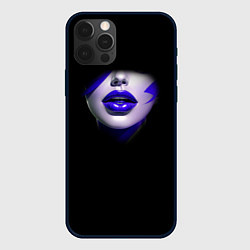 Чехол для iPhone 12 Pro Max Синяя помада, цвет: 3D-черный