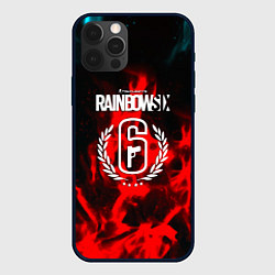 Чехол для iPhone 12 Pro Max Rainbow six огненный стиль, цвет: 3D-черный