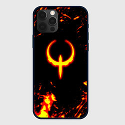 Чехол для iPhone 12 Pro Max Quake fire logo, цвет: 3D-черный