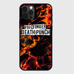 Чехол для iPhone 12 Pro Max Five Finger Death Punch red lava, цвет: 3D-черный