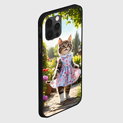 Чехол для iPhone 12 Pro Max Кошка в летнем платье в саду, цвет: 3D-черный — фото 2