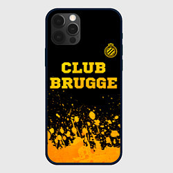 Чехол для iPhone 12 Pro Max Club Brugge - gold gradient посередине, цвет: 3D-черный