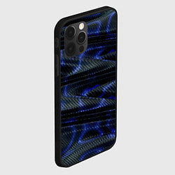 Чехол для iPhone 12 Pro Max Темно синие карбоновые волны, цвет: 3D-черный — фото 2