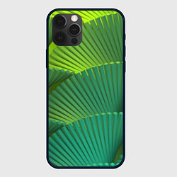 Чехол для iPhone 12 Pro Max Объемные веерные столбики, цвет: 3D-черный