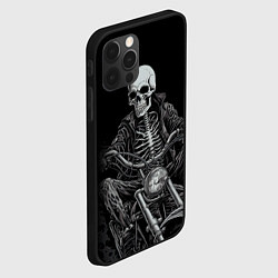 Чехол для iPhone 12 Pro Max Скелет на мотоцикле, цвет: 3D-черный — фото 2